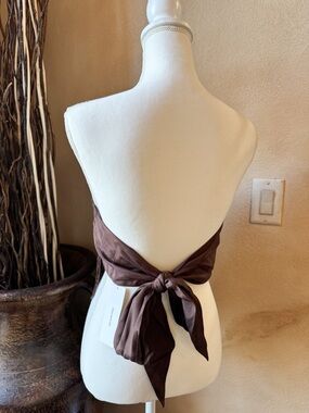 UO In The Rain Tie-Back Fringe Tube Top